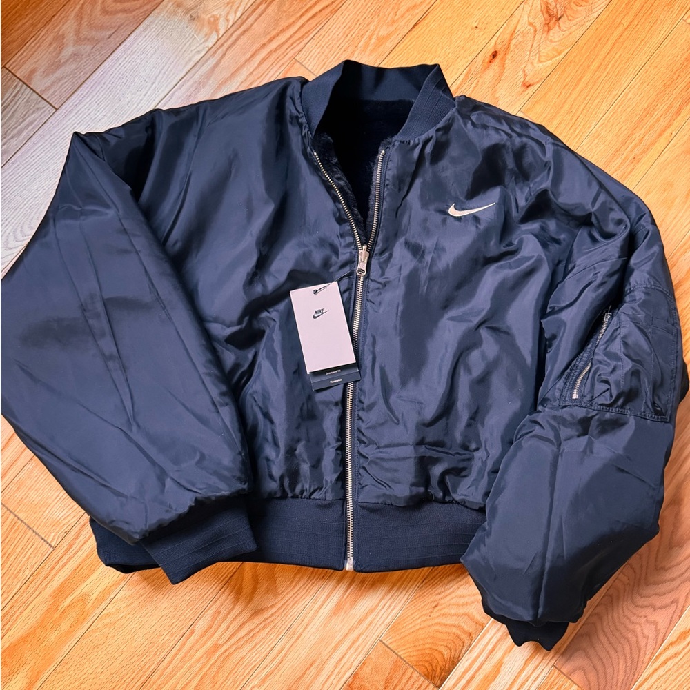 Nike Women's Reversible Faux Fur Bomber Medium